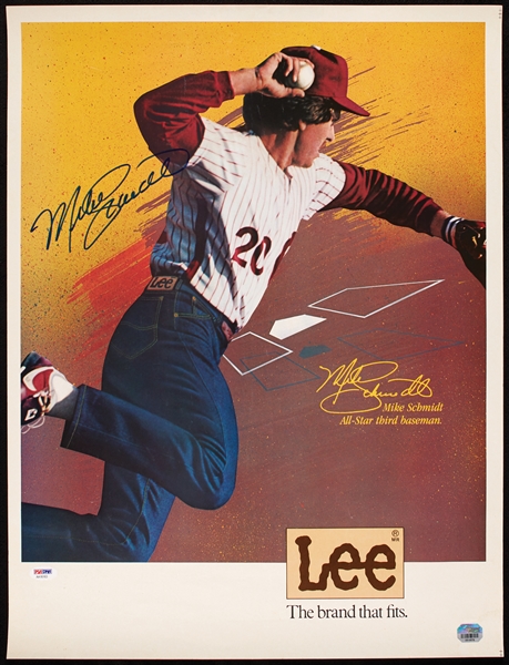 Mike Schmidt Signed Lee Jeans Advertising Poster (Fanatics) (PSA/DNA)