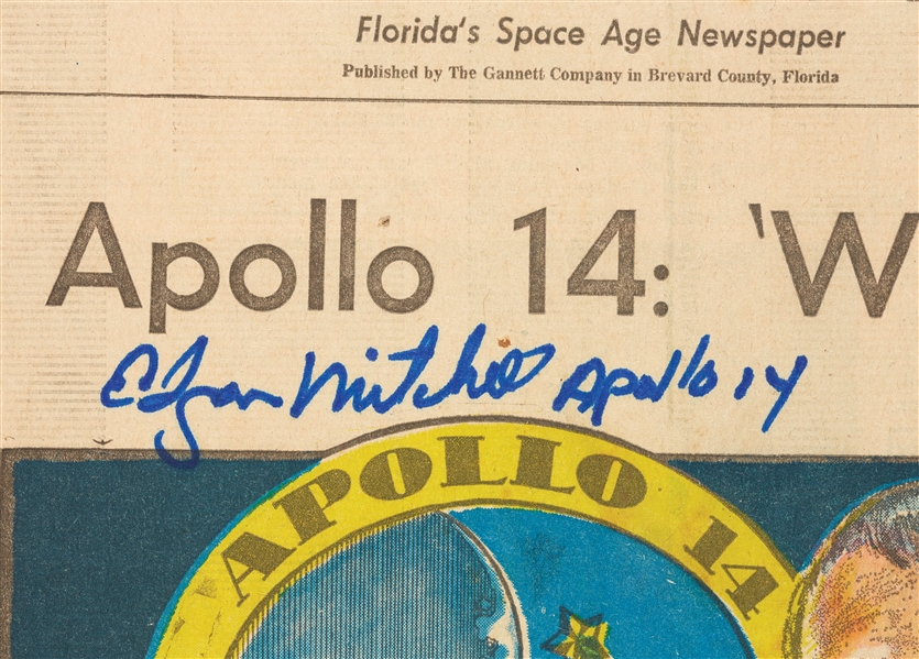 Edgar Mitchell Signed Apollo 14: We're Ready Newspaper (Jan. 31, 1971) (PSA/DNA)