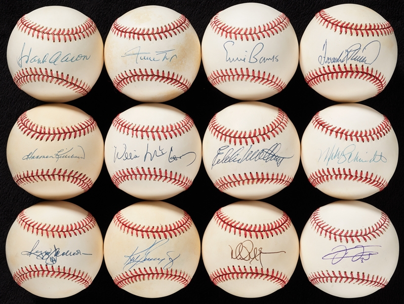 500 Home Run Club Single-Signed Baseballs Group with Aaron, Mays (11) (BAS)