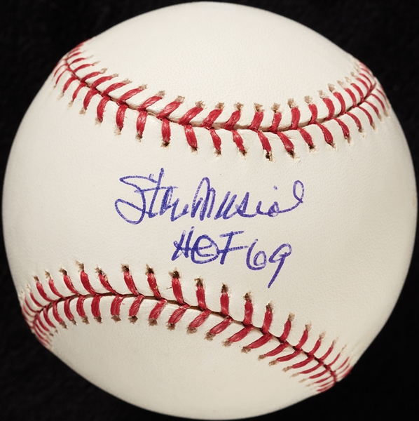 Stan Musial Single-Signed OML Baseball HOF 69 (Steiner)