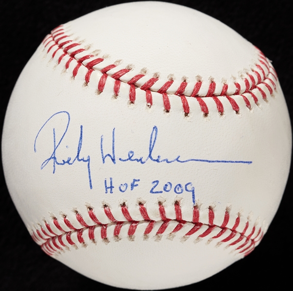 Rickey Henderson Single-Signed OML Baseball HOF 2009 (MLB) (Steiner)