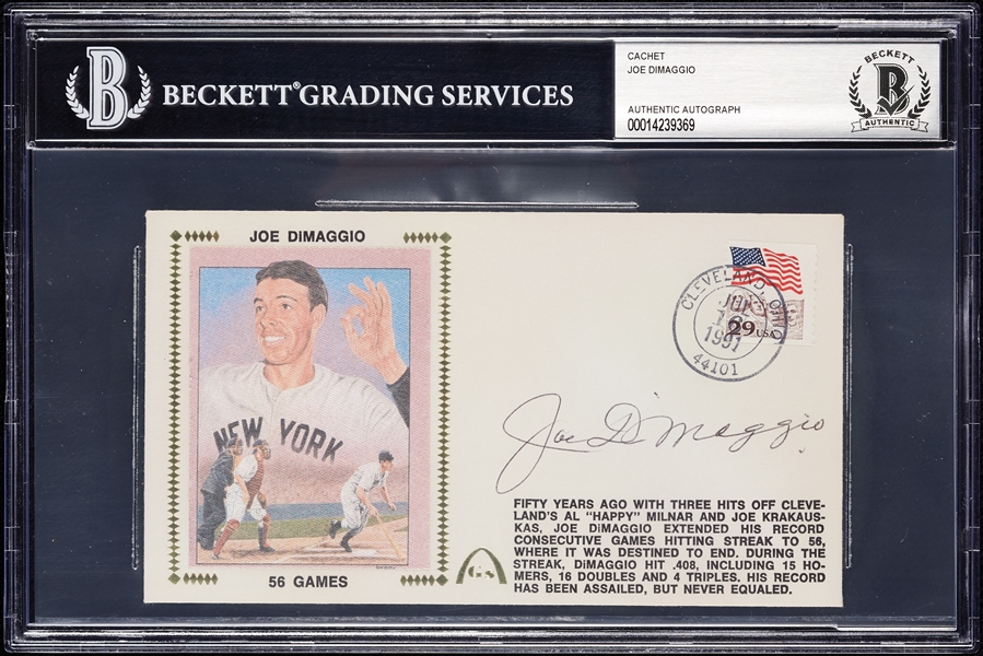 Joe DiMaggio Signed First Day Cover (BAS)