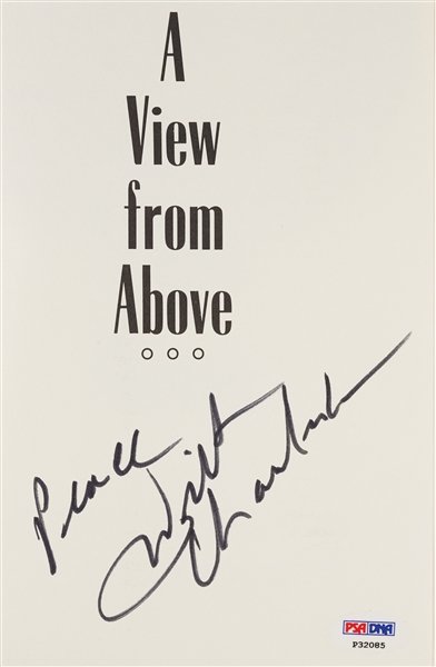 Wilt Chamberlain Signed A View From Above Book (PSA/DNA)