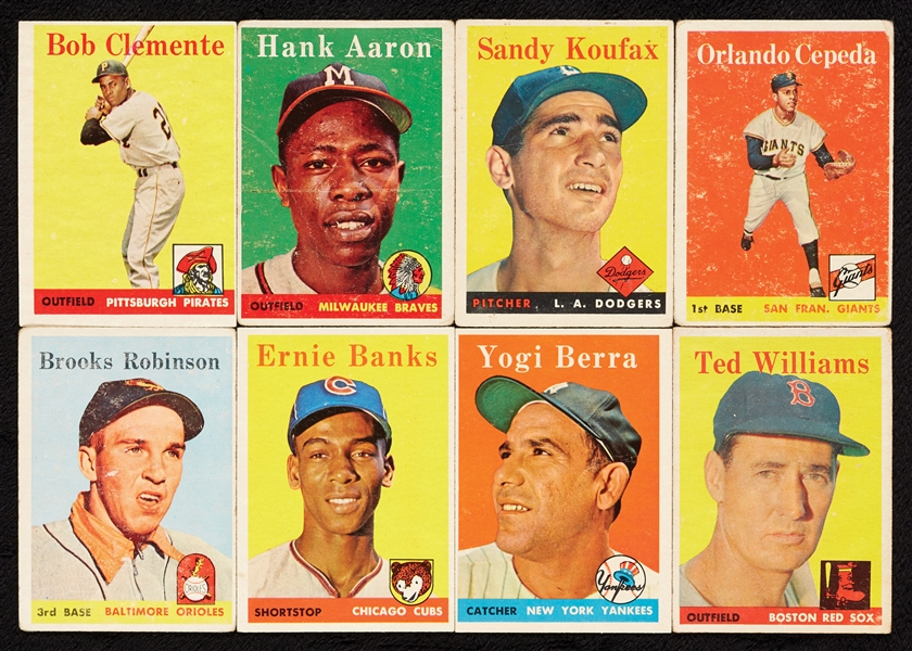 1958 Topps Baseball Set, Contest Card, Mantle PSA 4, Maris RC PSA 3 (495)