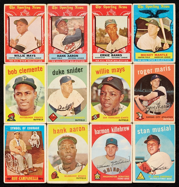 1959 Topps Baseball Complete Set, Mantle PSA 4 (572)