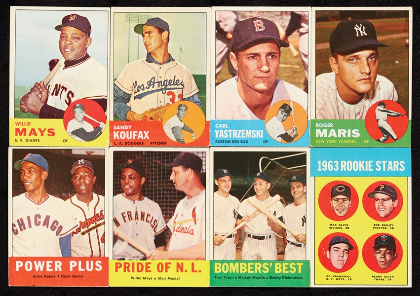 1963 Topps Baseball Complete Set, Rose RC PSA 4, Two Variations (578)
