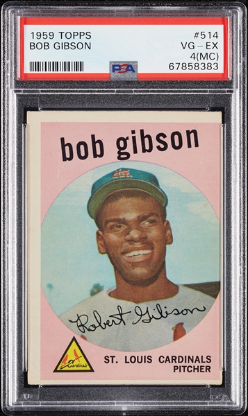1959 Topps Bob Gibson RC No. 514 PSA 4 (MC)