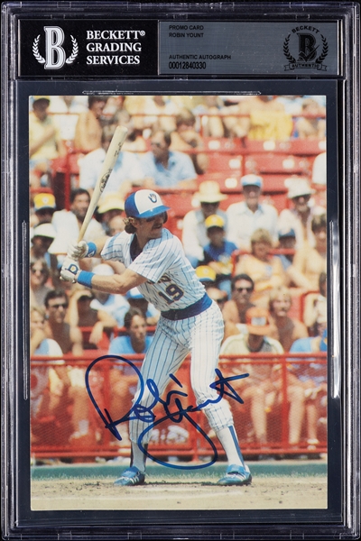 Robin Yount Signed 1983 Mr. Z's Pizza Promo (BAS)