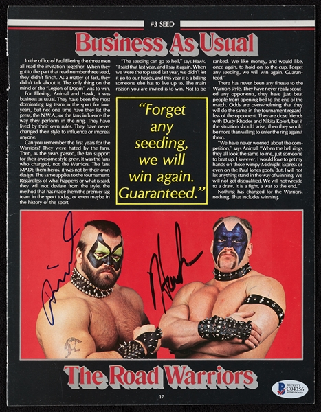 The Road Warriors Dual-Signed Magazine Page (BAS)