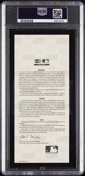 2000 MLB All-Star Game Full Ticket - Derek Jeter MVP (Graded PSA 8)