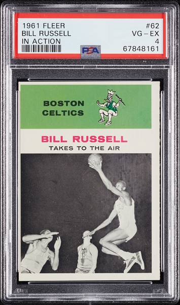1961 Fleer Bill Russell In Action No. 62 PSA 4