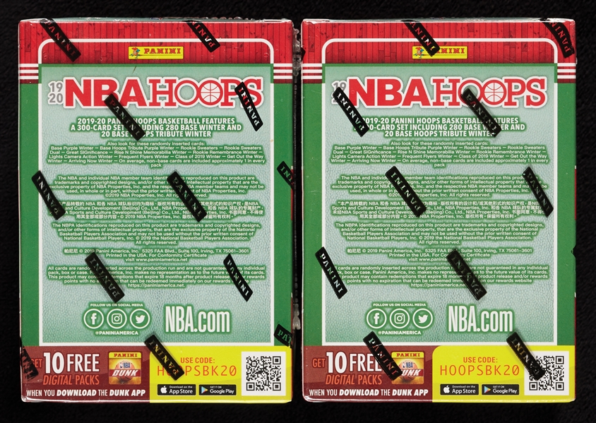 2019-20 NBA Hoops Basketball Holiday/Winter Blaster Boxes Pair (2)