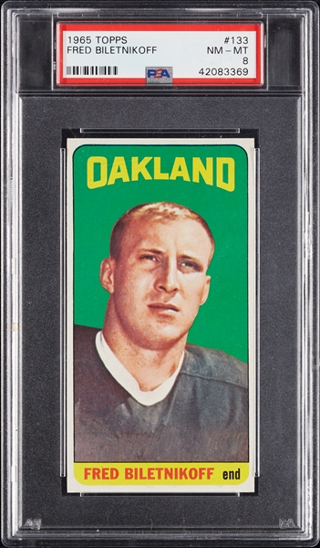 1965 Topps Fred Biletnikoff RC No. 133 PSA 8 (Only 3 Graded Higher)