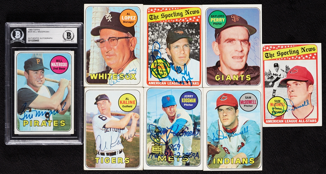Signed 1969 Topps Group with HOFers (8)