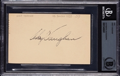 Arky Vaughan Signed GPC Trimmed to 3x5 (BAS)