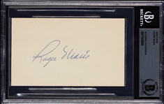 Roger Maris Signed 3x5 Index Card (BAS)