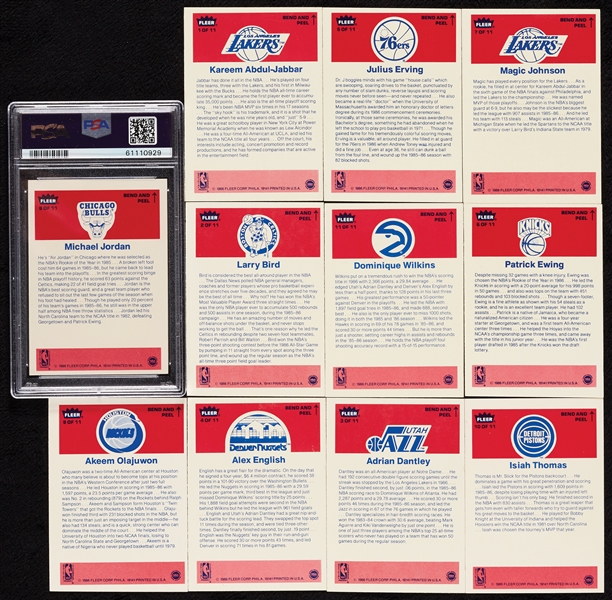 1986 Fleer Basketball Stickers Set with Jordan PSA 6 (11)