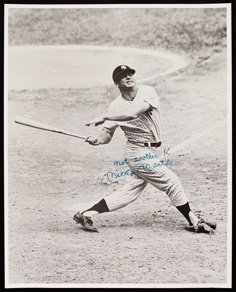 Mickey Mantle Signed 16x20 Photo Inscribed Not Another K (BAS)