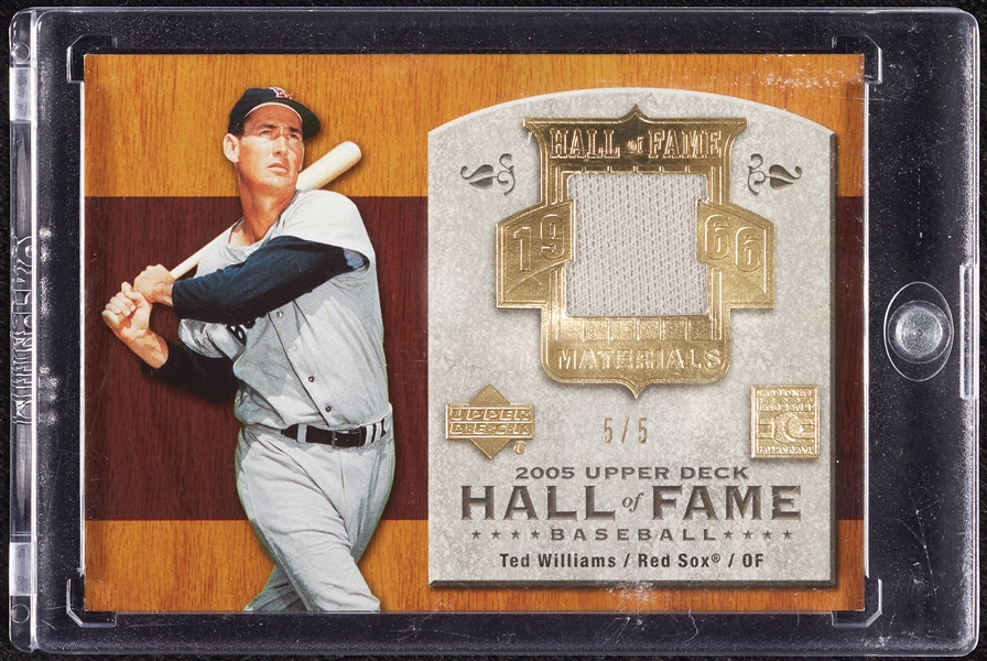 2005 Upper Deck Hall of Fame Ted Williams Hall of Fame Materials Jersey (5/5)