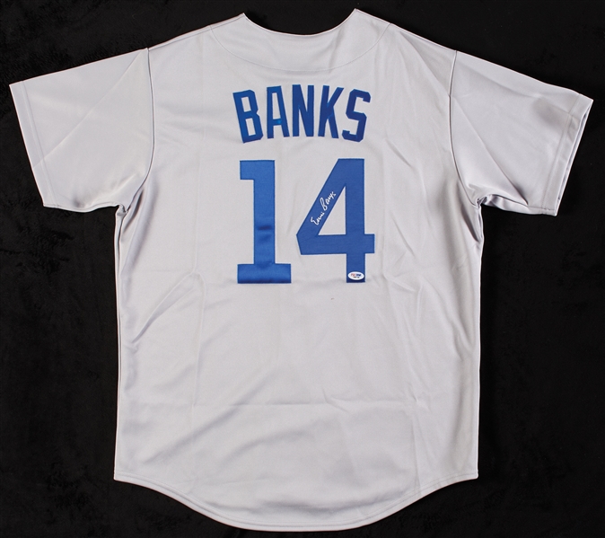 Ernie Banks Signed Cubs Jersey (PSA/DNA)