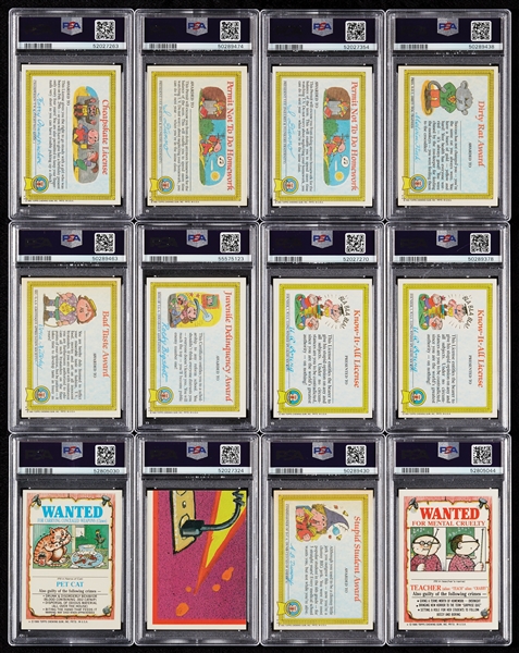 1985-86 Topps Garbage Pail Kids High-Grade Stickers, All PSA Slabbed (52)