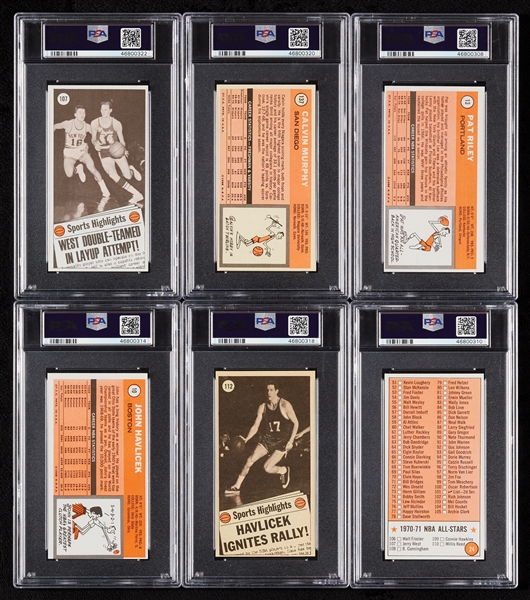 1970 Topps Basketball High-Grade Group, HOFers, Rookies and Stars, Seven Slabs (44)