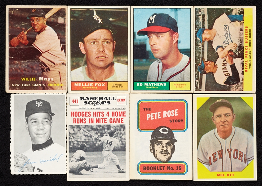 Large Group of 1957-72 Topps Baseball With HOFers, Plus Stickers, Supers and Stamps (1,550)