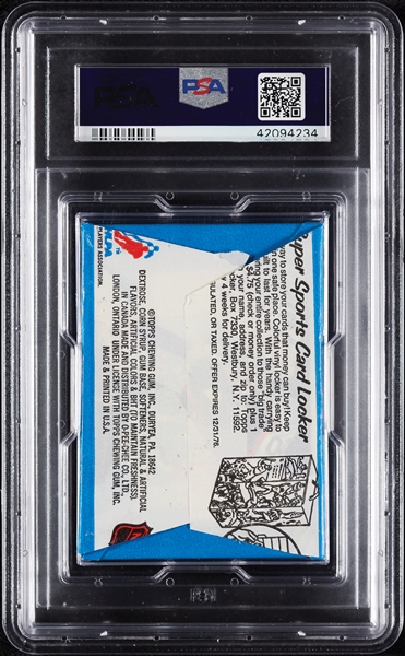 1977 Topps Hockey Wax Pack in 1976 Wrapper (Graded PSA 8)