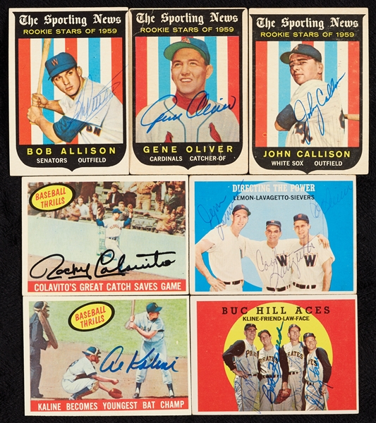 Signed 1959 Topps Baseball Specials (12 Signatures)