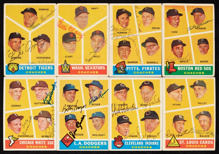Signed 1960 Topps Coaches Group (17 cards, 30 signatures)