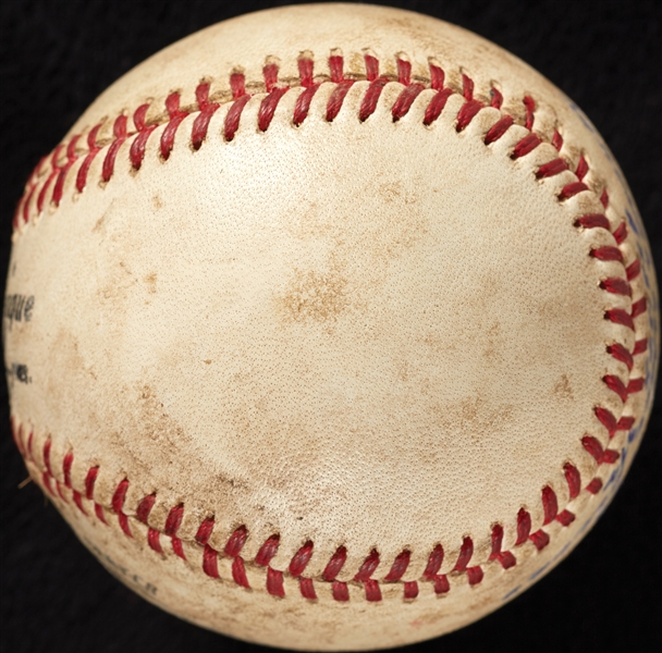 Ron Santo 372nd Assist of 1963 Season (Record for 3rd Baseman) Game-Used Baseball (9/28/63)