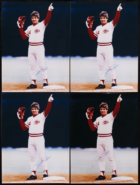 Pete Rose Signed 30x40 Hit Record Photo Group (PSA/DNA) (4)