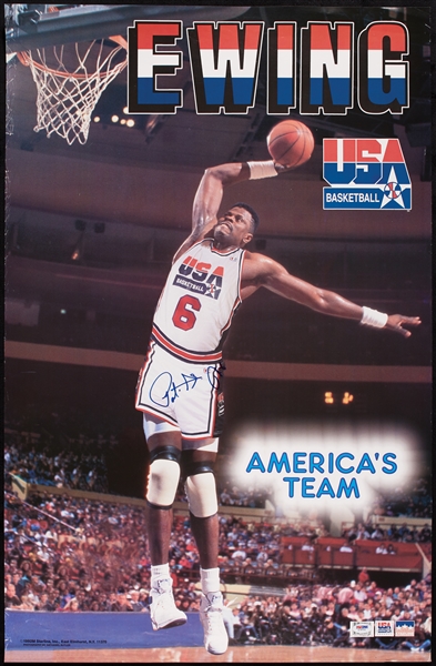 Patrick Ewing Signed 22x34 Dream Team Poster (PSA/DNA)
