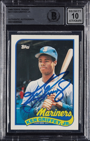 Ken Griffey Jr. Signed 1989 Topps Traded RC No. 41T (Graded BAS 10)