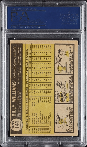 Billy Williams Signed 1961 Topps RC No. 141 (PSA/DNA)