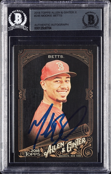 Mookie Betts Signed 2018 Topps Allen & Ginter No. 245 (BAS)