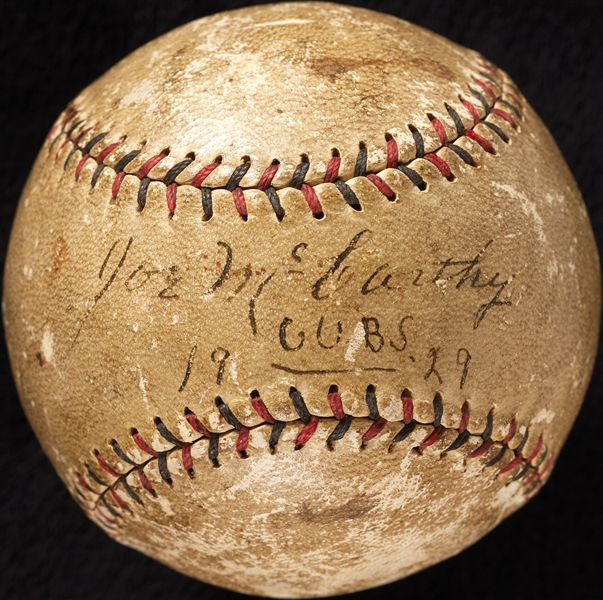 Joe McCarthy Single-Signed ONL Baseball Inscribed 1929 & CUBS (PSA/DNA)
