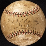 Joe McCarthy Single-Signed ONL Baseball Inscribed "1929" & "CUBS" (PSA/DNA)