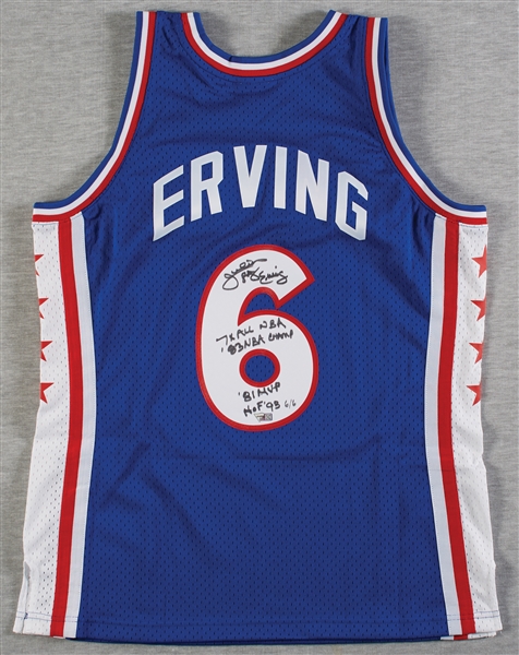 Julius Erving Signed 76ers Jersey with Multiple Inscriptions (6/6) (Fanatics)