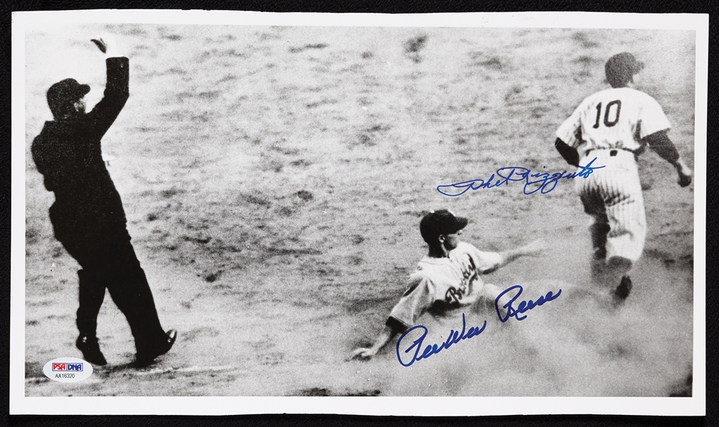 Phil Rizzuto & Pee Wee Reese Signed 8x13 Photo (PSA/DNA)