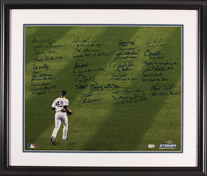 Yankees Multi-Signed & Inscribed Mariano Rivera Entering Game 16x20 Framed Photo (24/42) (MLB) (Steiner)