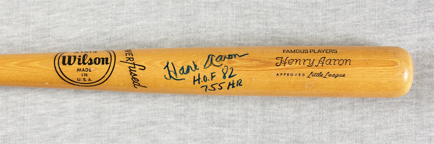 Hank Aaron Signed Wilson Little League Bat with Multiple Inscriptions (JSA)