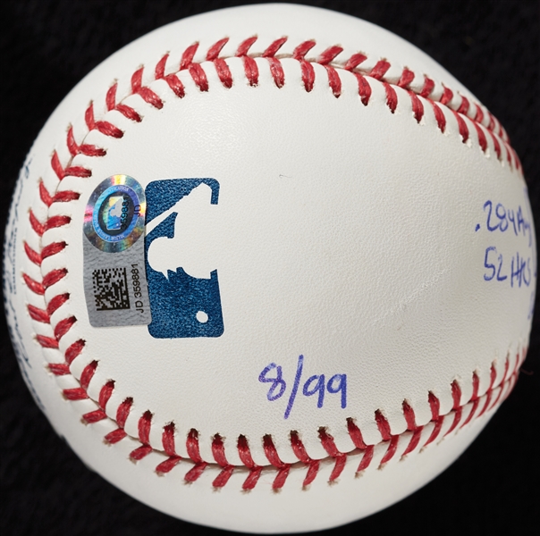 Aaron Judge Single-Signed OML Baseball with ROY Stat Inscriptions (8/99) (MLB) (Fanatics)