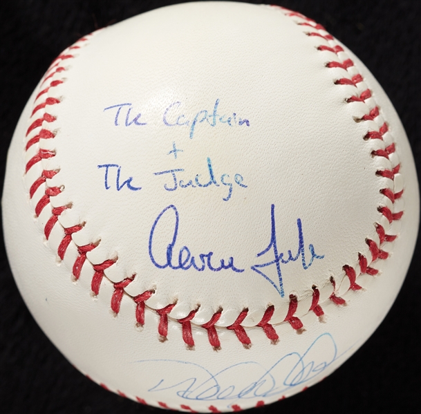 Derek Jeter & Aaron Judge Dual-Signed OML Baseball (10/22) (MLB) (Steiner) (Fanatics)