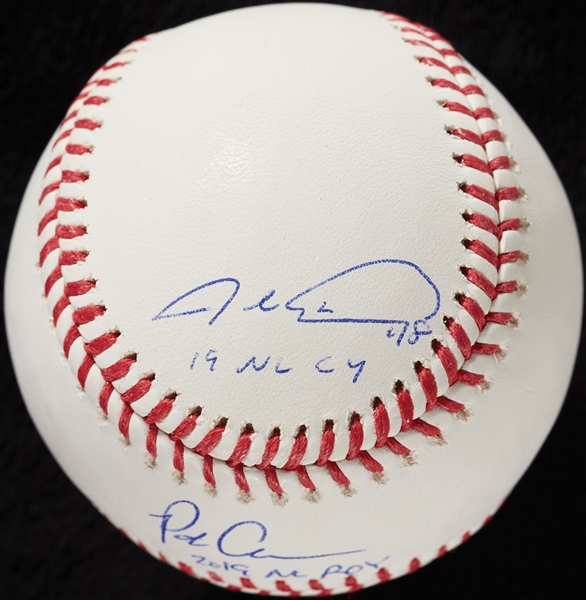 Pete Alonso & Jacob deGrom Dual-Signed OML Baseball (50/50) (MLB) (Fanatics)