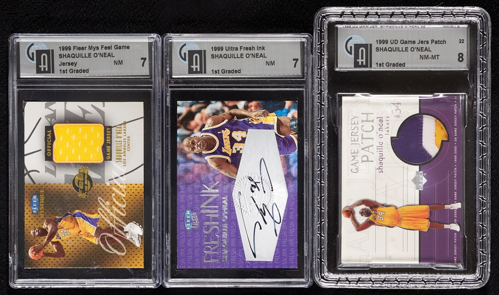 Shaquille O'Neal 1999 Insert Group with Fresh Ink Auto, UD Game Jersey Patch (3)