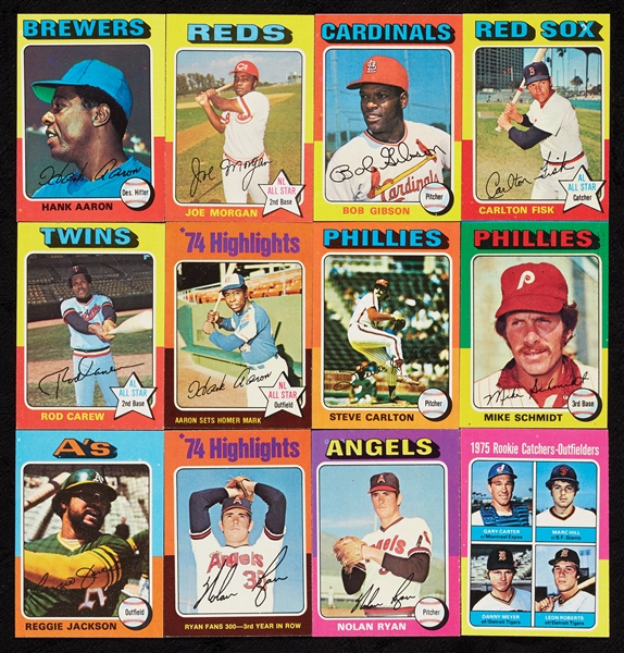 1975 Topps Baseball High-Grade HOFers Group (22)