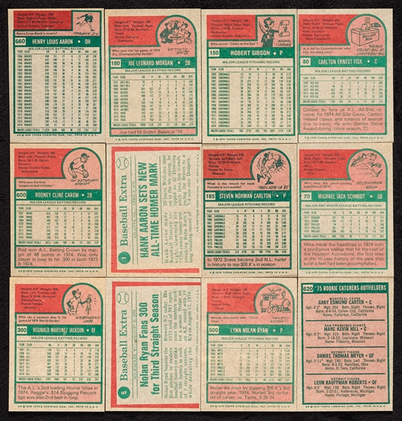 1975 Topps Baseball High-Grade HOFers Group (22)