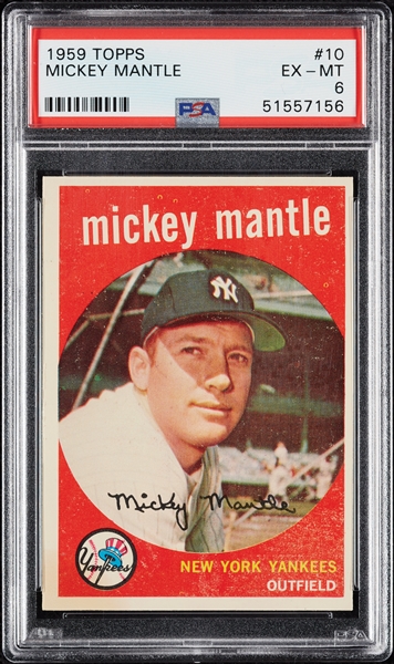 1959 Topps Mickey Mantle No. 10 PSA 6