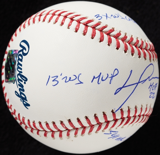 David Ortiz Signed OML STAT Baseball with Multiple Inscriptions (21/34) (MLB) (Fanatics)